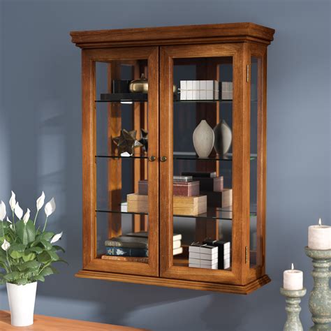 glass wall mounted curio cabinets